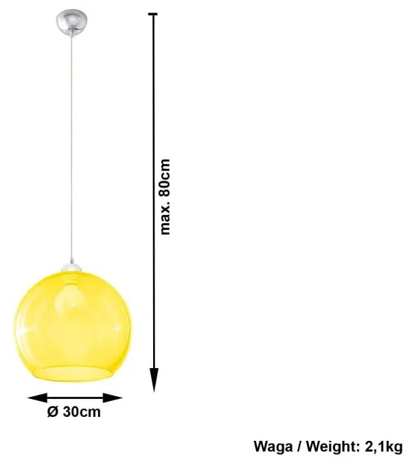 Żółta lampa wisząca Sollux Bilbao