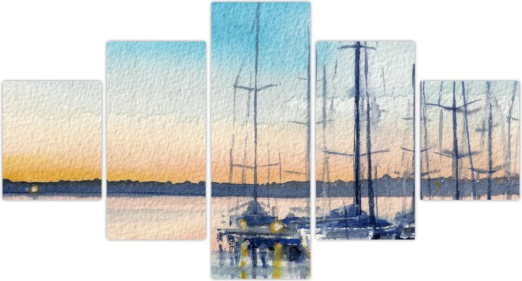 Obraz - Żeglarstwo, akwary (125x70 cm)