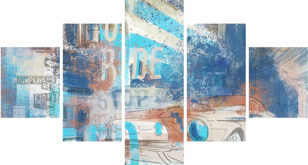 Obraz - Urodzony, by jeździć, niebieskie odcienie (125x70 cm)