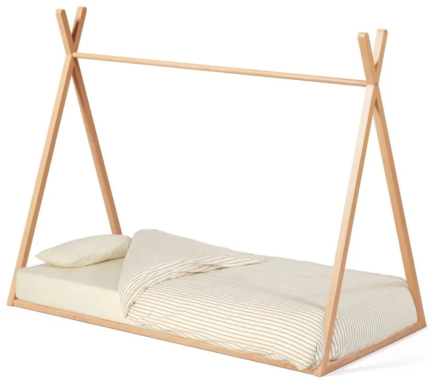 Łóżko dziecięce z litego drewna bukowego w kształcie domku ze stelażem 90x190 cm Maralis – Kave Home