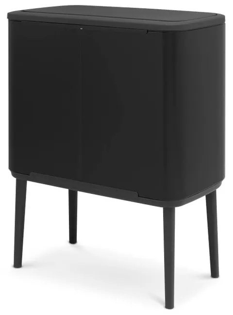 Stalowy kosz na śmieci do segregacji odpadów otwierany na dotyk w kolorze matowej czerni 33 l Bo Touch Bin – Brabantia