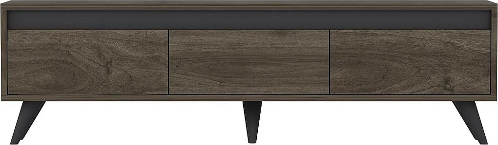 Stojak pod TV – 150 x 30 x 45 cm – Orzech – Płyta wiórowa pokryta melaminą