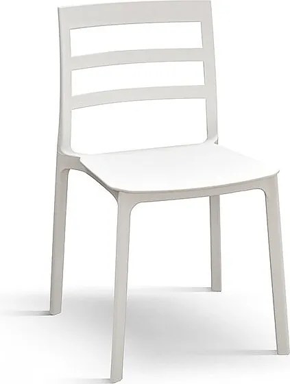 Zestaw 4 białych krzeseł z polipropylenu - MALAGA