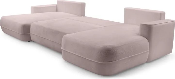 Narożnik FUEGO XL wolnostojący układ U z funkcją spania w tkaninie Bubble 08 DomoHome