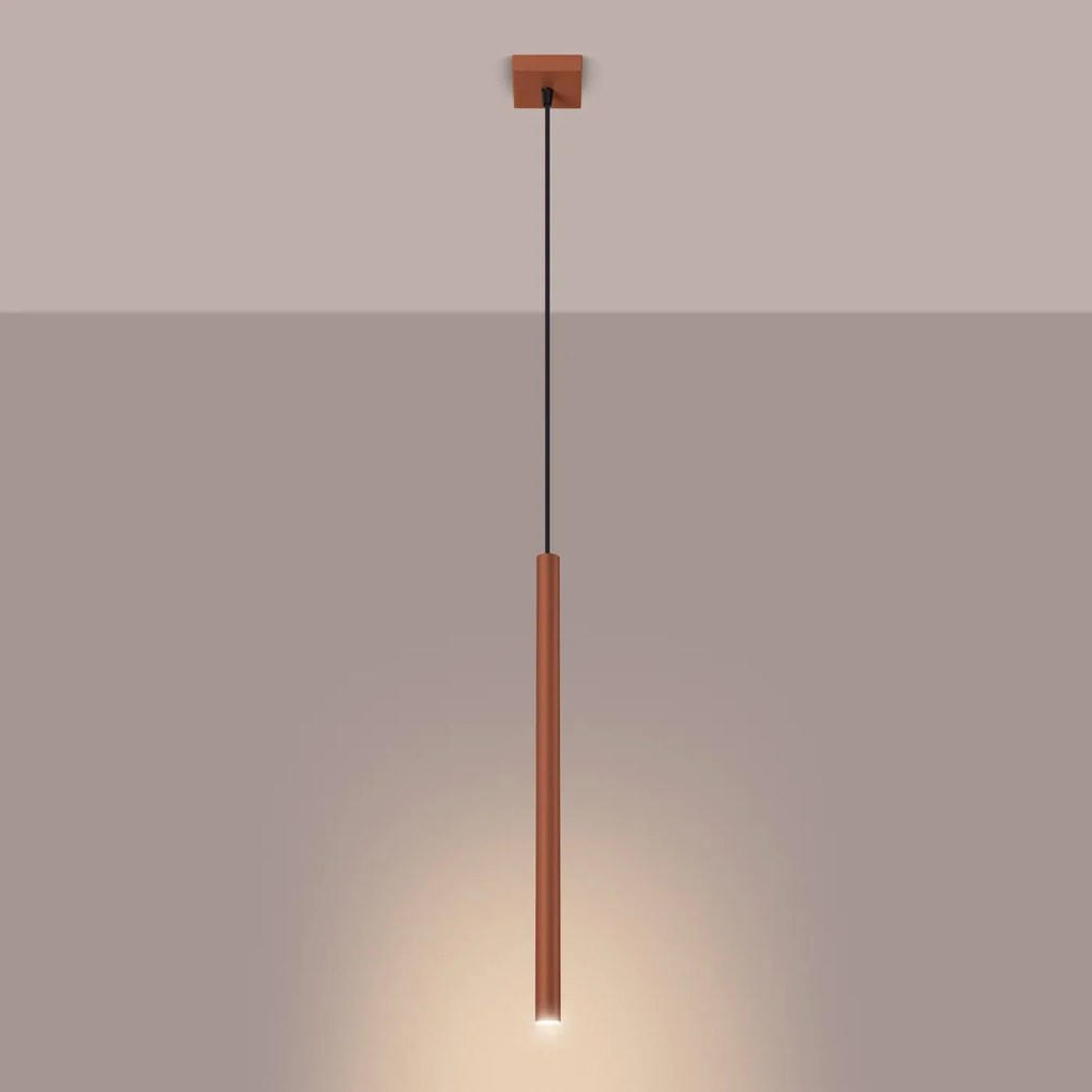 Lampa wisząca PASTELO 1 ochra czerwona SOLLUX LIGHTING