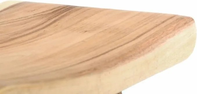 Solidny stołek wykonany z drewna mungur DIVERO - ręcznie ro