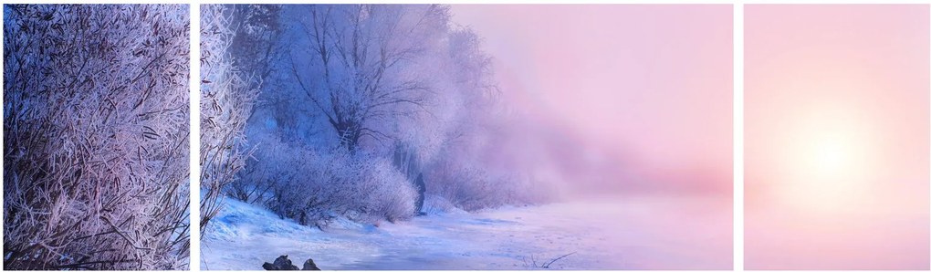 Obraz - Zamarznięta rzeka (170x50 cm)