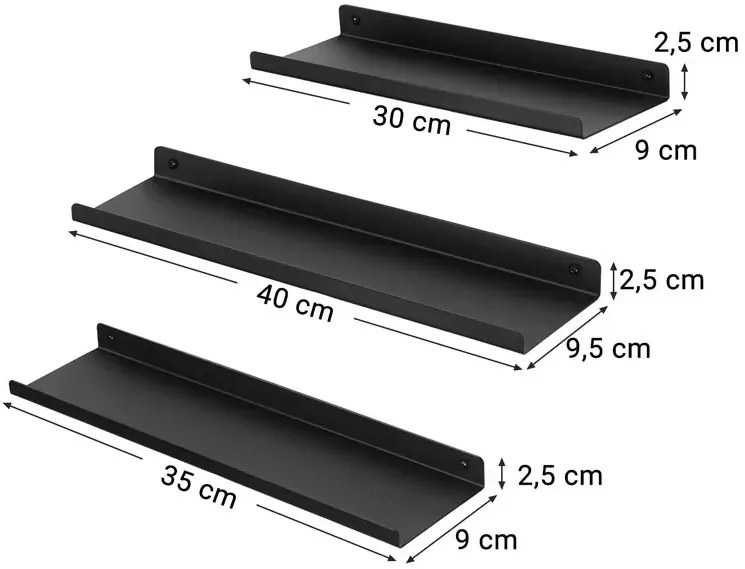 Komplet 3 metalowych półek do garażu - Polma
