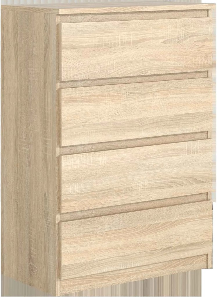 Komoda NUDO - Dąb sonoma / Front Dąb sonoma / Mat / 70 cm / 4 szuflady
