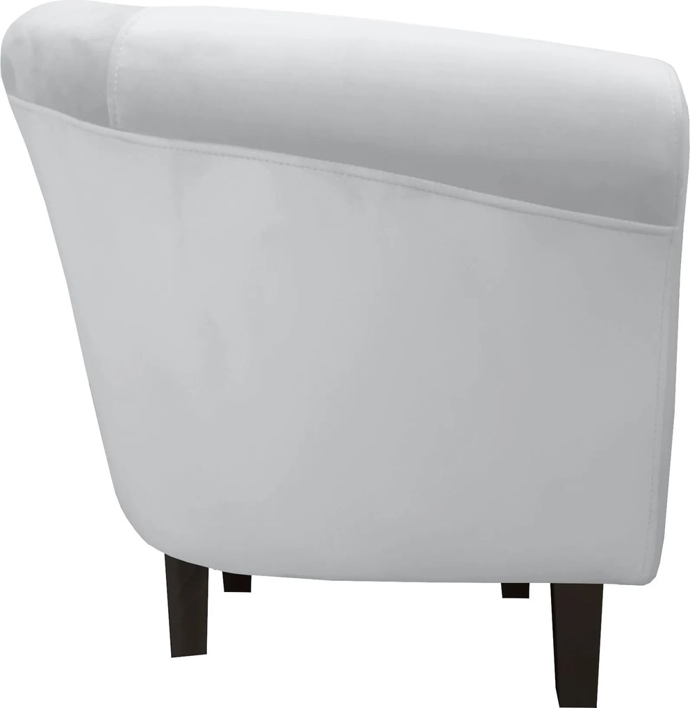 Fotel Milo tkanina Welur wygodny fotel tapicerowany do salonu i sypialni : Kolor nogi - Venge, Kolor tkaniny - VELVET - MG39, Wysokość nogi - 15 cm