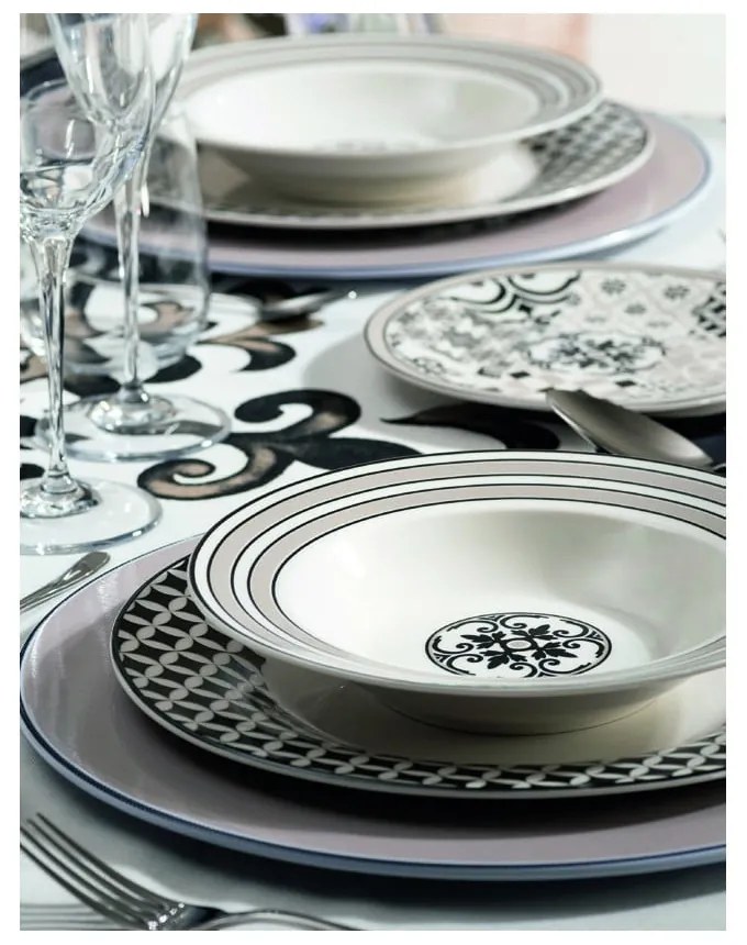 18-częściowy komplet porcelanowych talerzy Brandani Alhambra