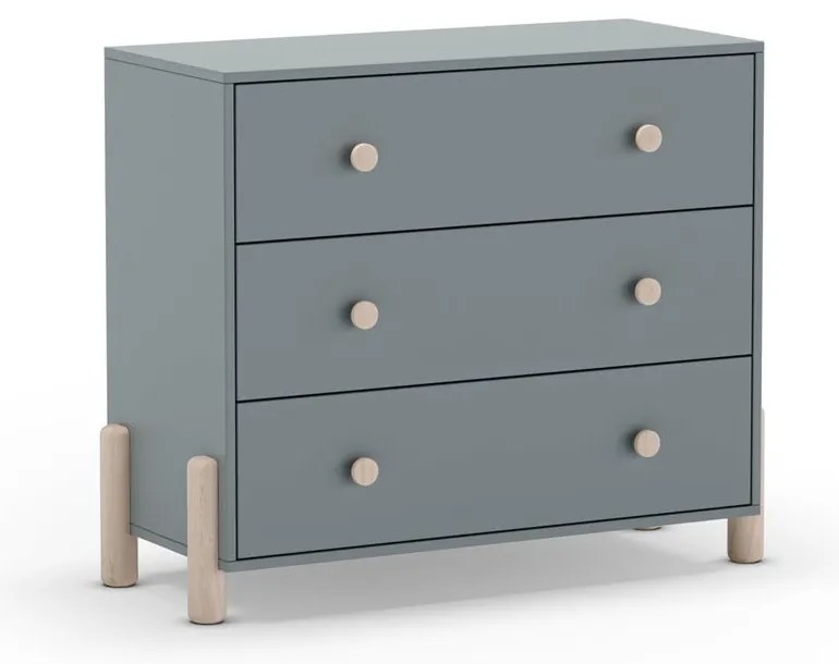 Szarozielona komoda dziecięca z litego drewna sosnowego 90x80x40 cm Enola – Marckeric
