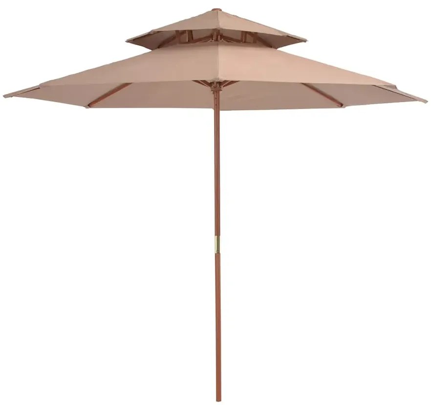 Dwupoziomowy parasol ogrodowy taupe - Baldar