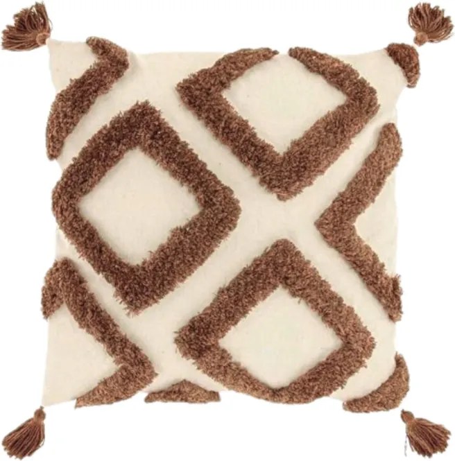 Poduszka dekoracyjna CRUZ 45x45 cm, brązowa