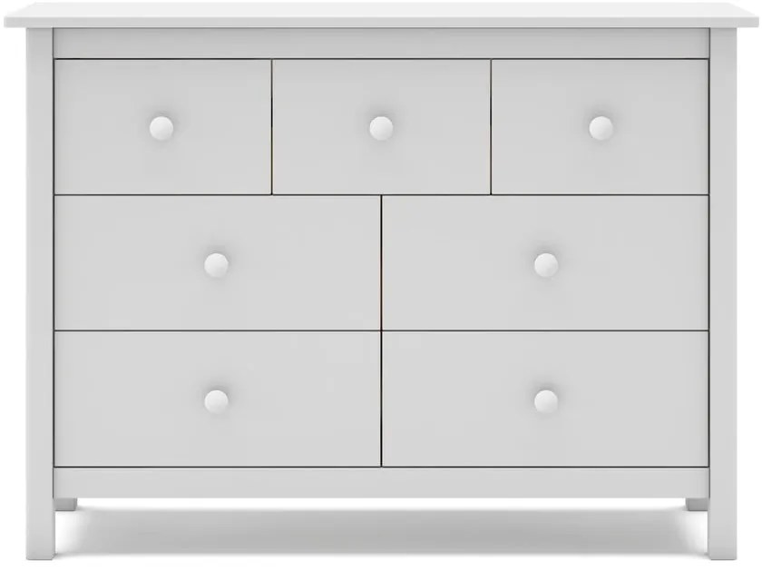 Biała niska komoda dziecięca z drewna sosnowego 110x80 cm Max – Marckeric