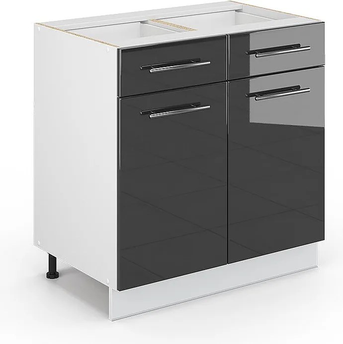 Szafka dolna do kuchni antracyt wysoki połysk 80x51.6x82 fame-line
