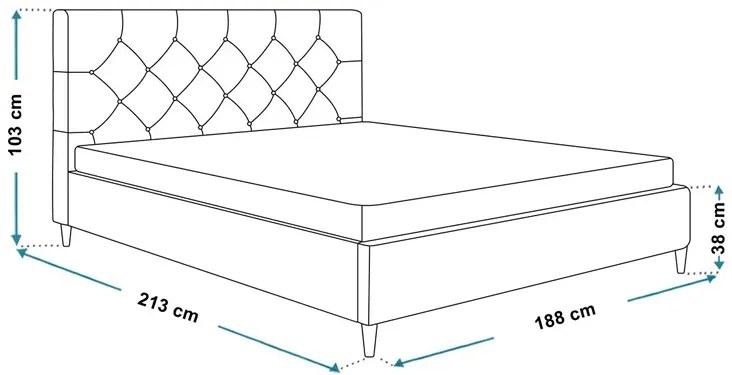 Dwuosobowe łóżko z zagłówkiem 180x200 A2-T13