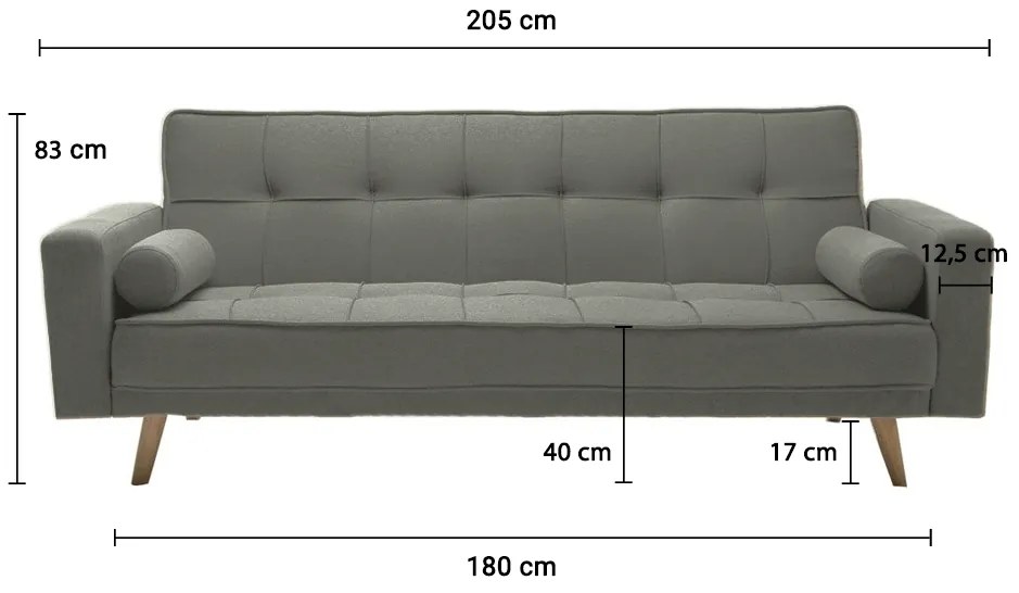 Rozkładana sofa oliwkowoszara NESTOR VELVET