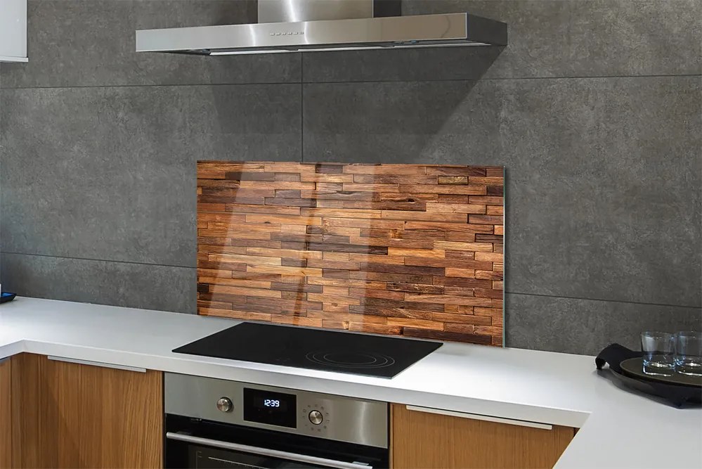 Panel szklany do Kuchni Drewniane Panele Ścienne