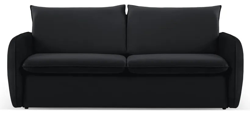 Czarna aksamitna rozkładana sofa 214 cm Vienna – Cosmopolitan Design