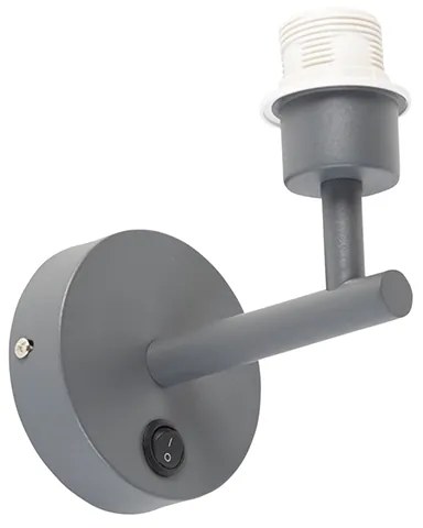 Nowoczesna lampa ścienna ciemnoszara 1-światłowa z wyłącznikiem - Combi