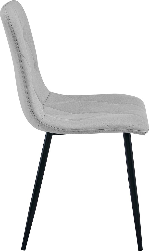Jasnoszare krzesło do kuchni LIBRA z czarnymi nogami