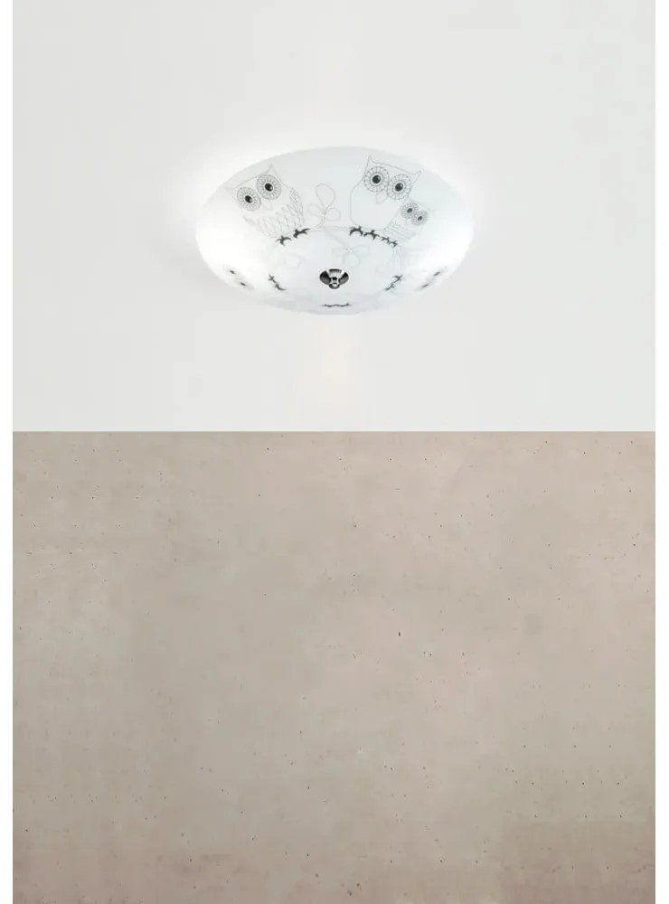 Biała dziecięca lampa sufitowa ze szklanym kloszem ø 39 cm Ugglarp – Markslöjd