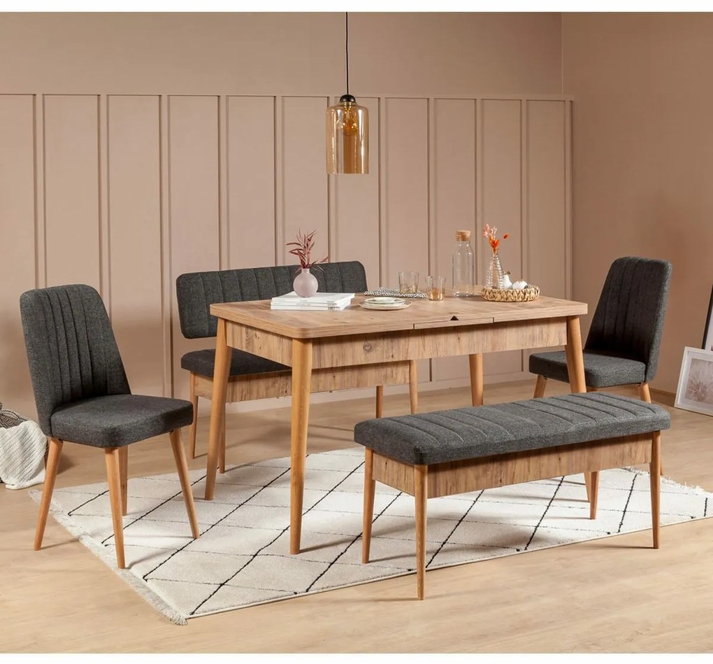 Ławka Vina Anthracite i Atlanitc Pine