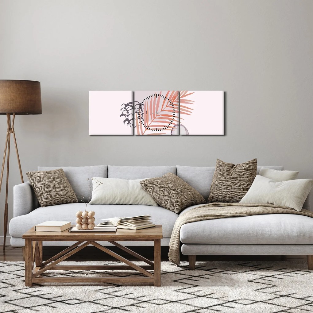 Obraz - Fioletowy minimalizm N⁰3 (z zegarem) (90x30 cm)