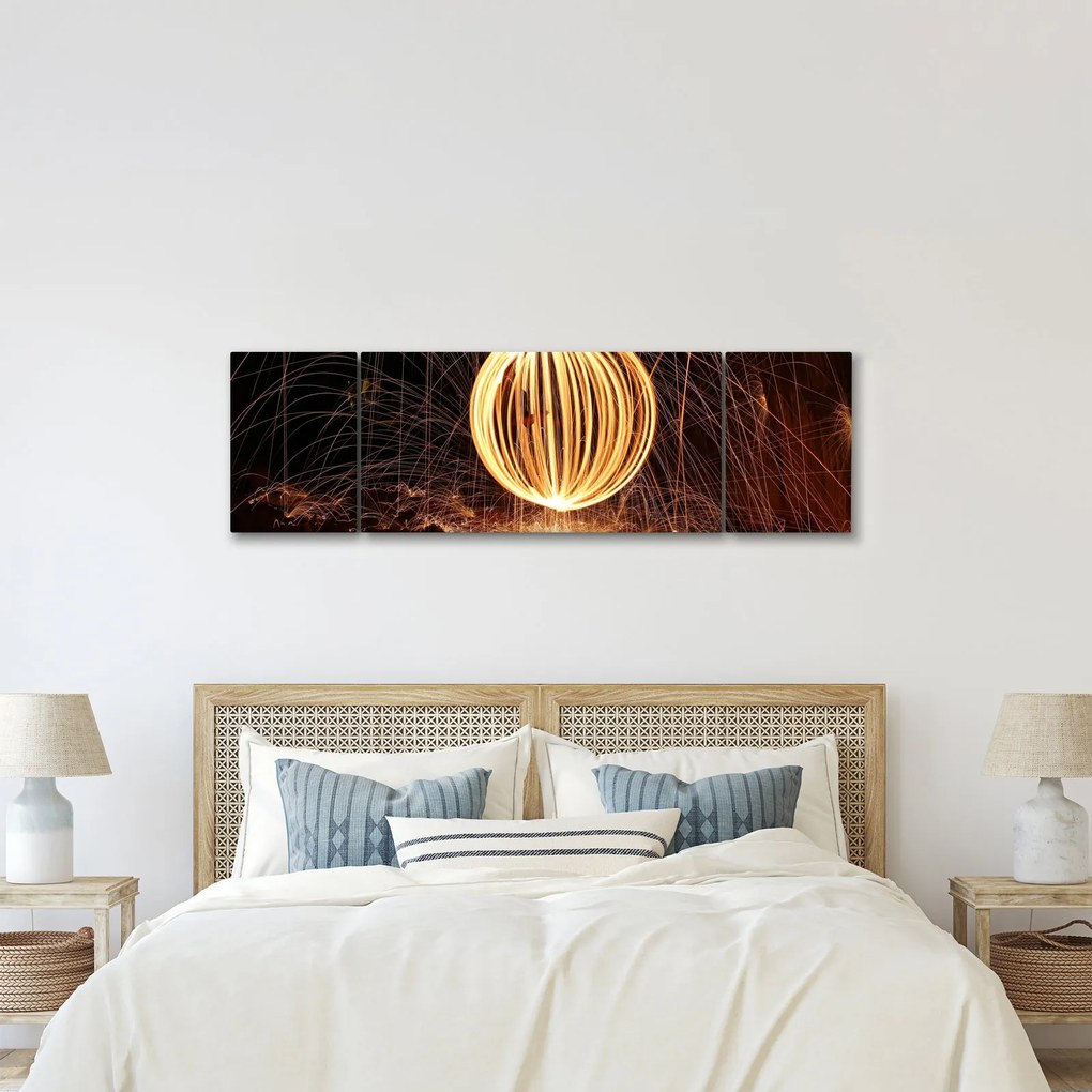 Obraz świecących kul (170x50 cm)