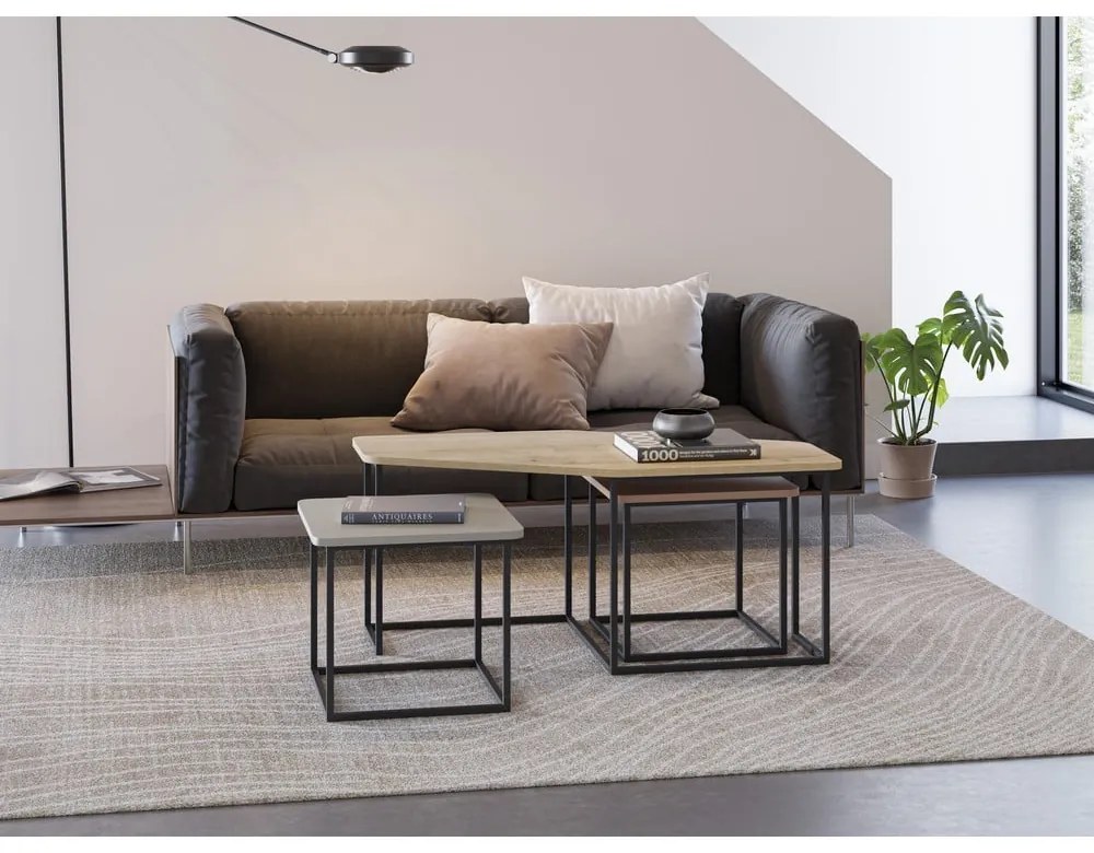 Stoliki zestaw 3 szt. 60x111,5 cm Zoya – Marckeric
