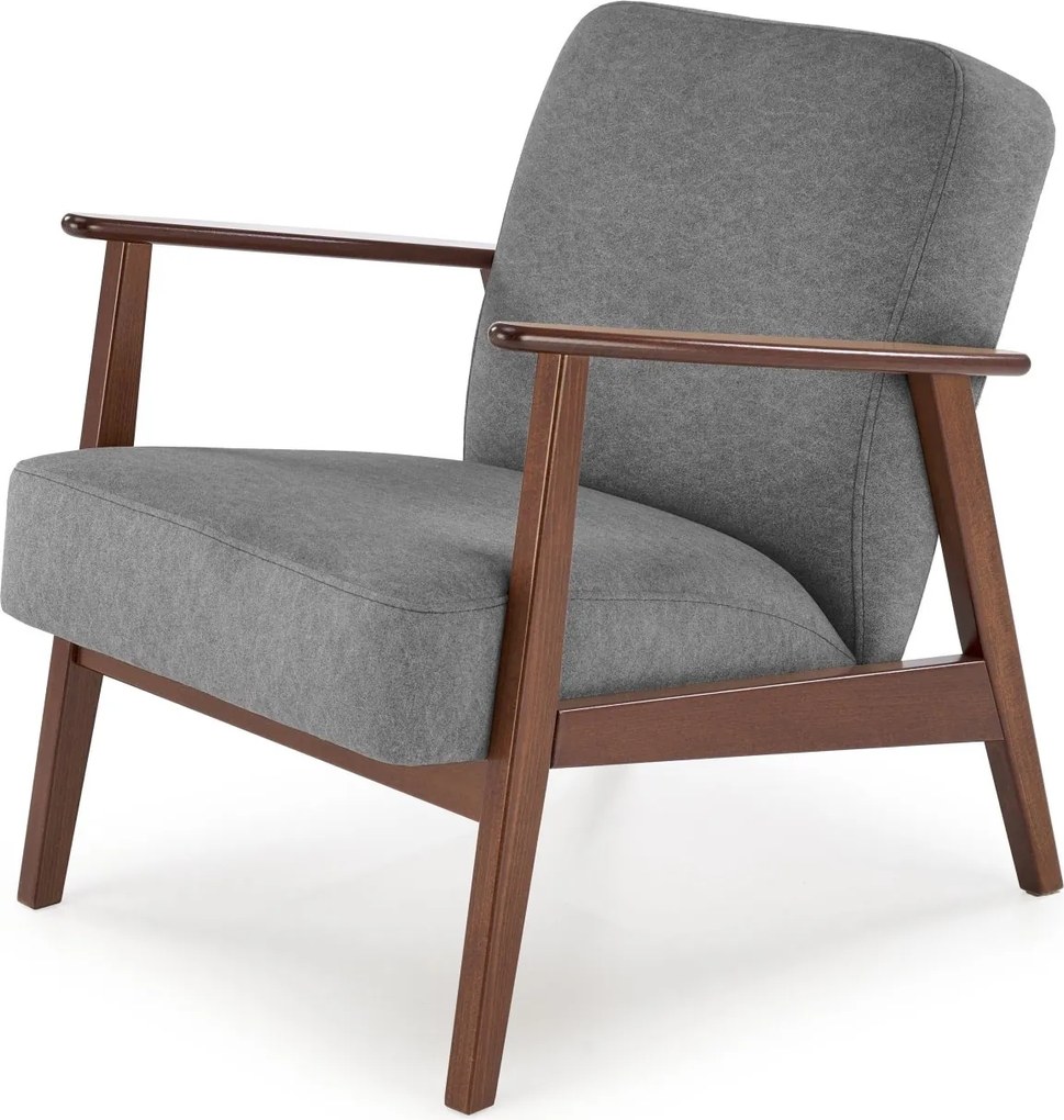 Fotel do salonu z drewnianymi podłokietnikami Milano 1S Halmar