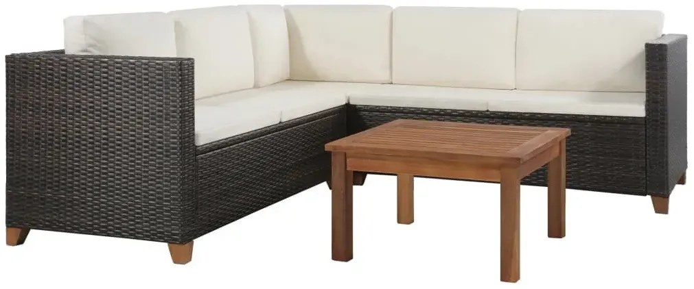 Rattanowy 4-częściowy zestaw wypoczynkowy brązowy G5-T47