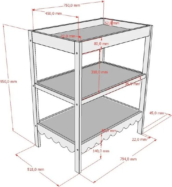 Beżowy przewijak z przewijakiem Swingo – Vipack
