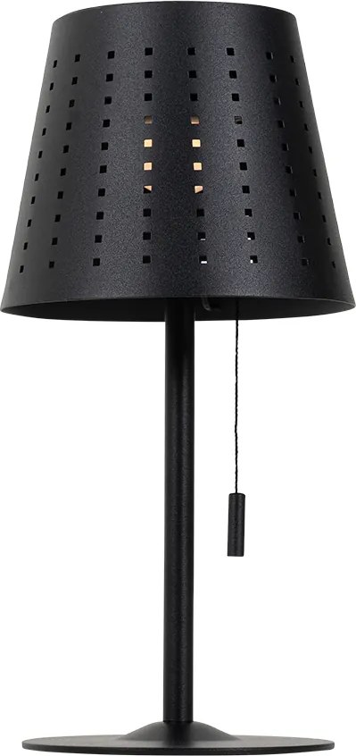 Zestaw 2 lamp stołowych czarnych, w tym LED, 3-stopniowy ściemniacz, ładowanie i energia słoneczna - Ferre