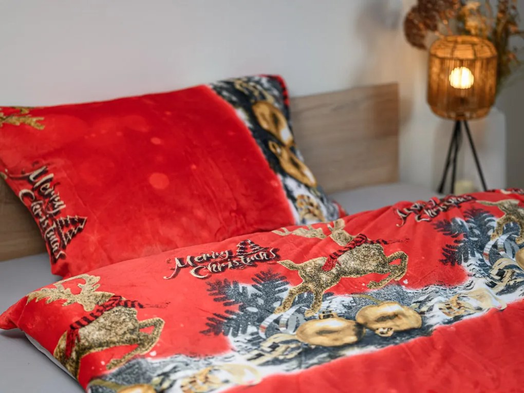 PrzytulneMieszkanie.pl PrzytulneMieszkanie.pl Pościel z mikropluszu HOLLY NIGHT, czerwona Rozmiar pościeli: 70 x 90 cm | 140 x 200 cm