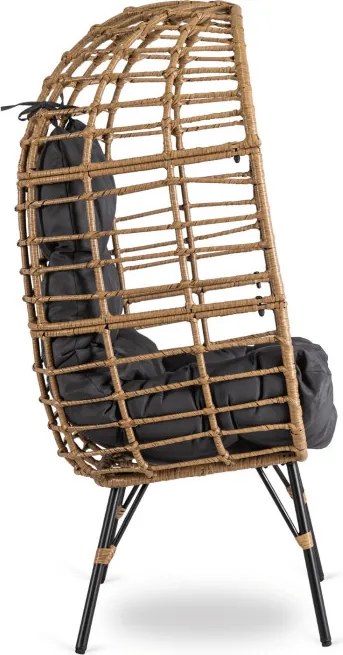 Fotel Ogrodowy MADISON Kokon Wypoczynkowy Szary Nowoczesny Boho