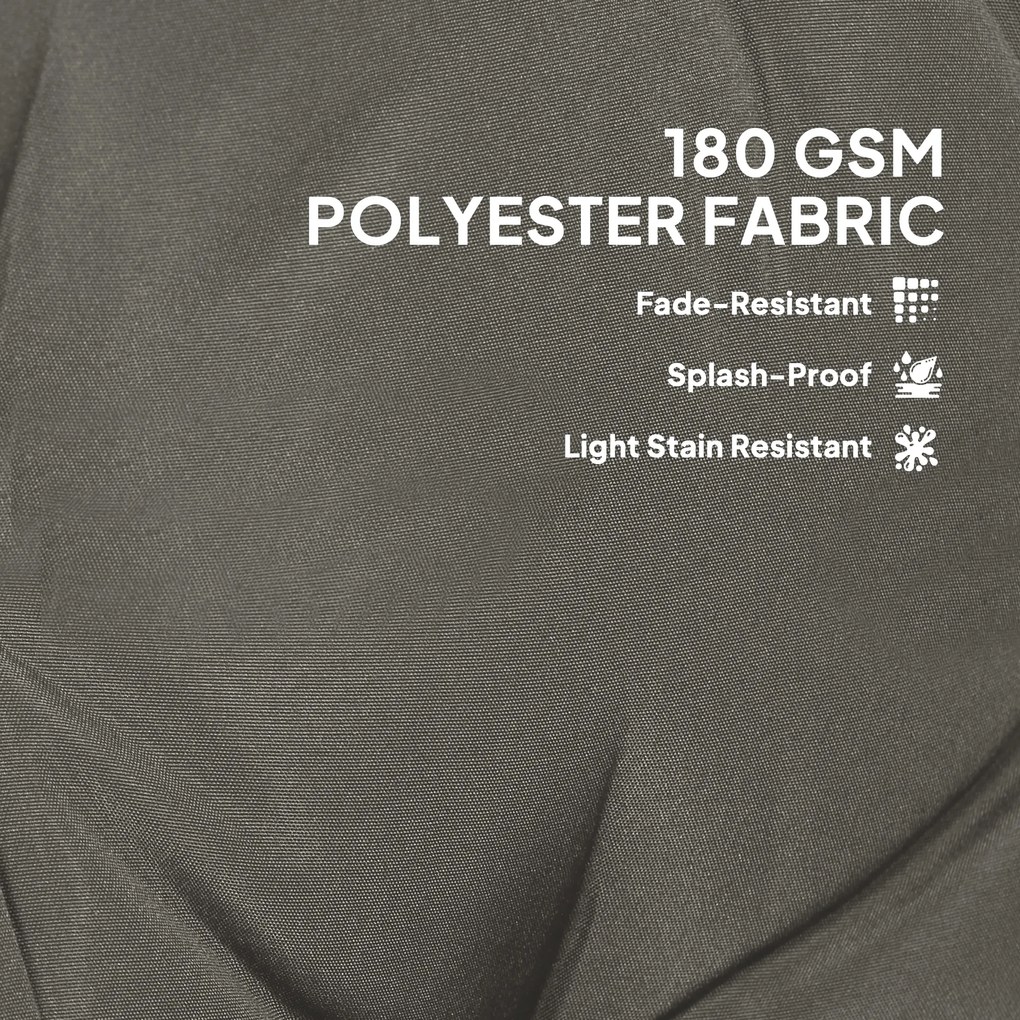 Outsunny Zestaw 4 Poduszek na Siedzenia 108 x 50 x 5 cm z Paskami, Do Użytku Wewnątrz i Na Zewnątrz, Jasnoszary