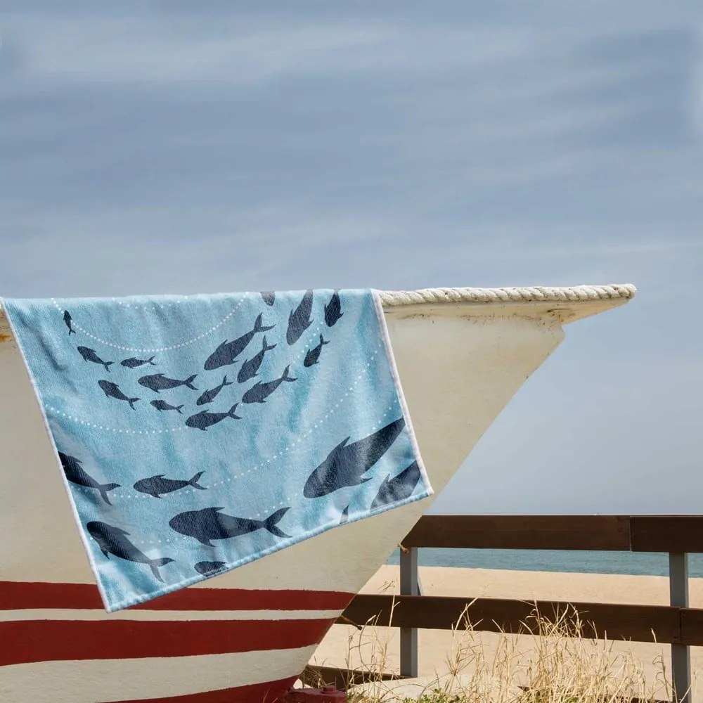 Niebieski ręcznik plażowy 90x180 cm Shoal – DecoKing