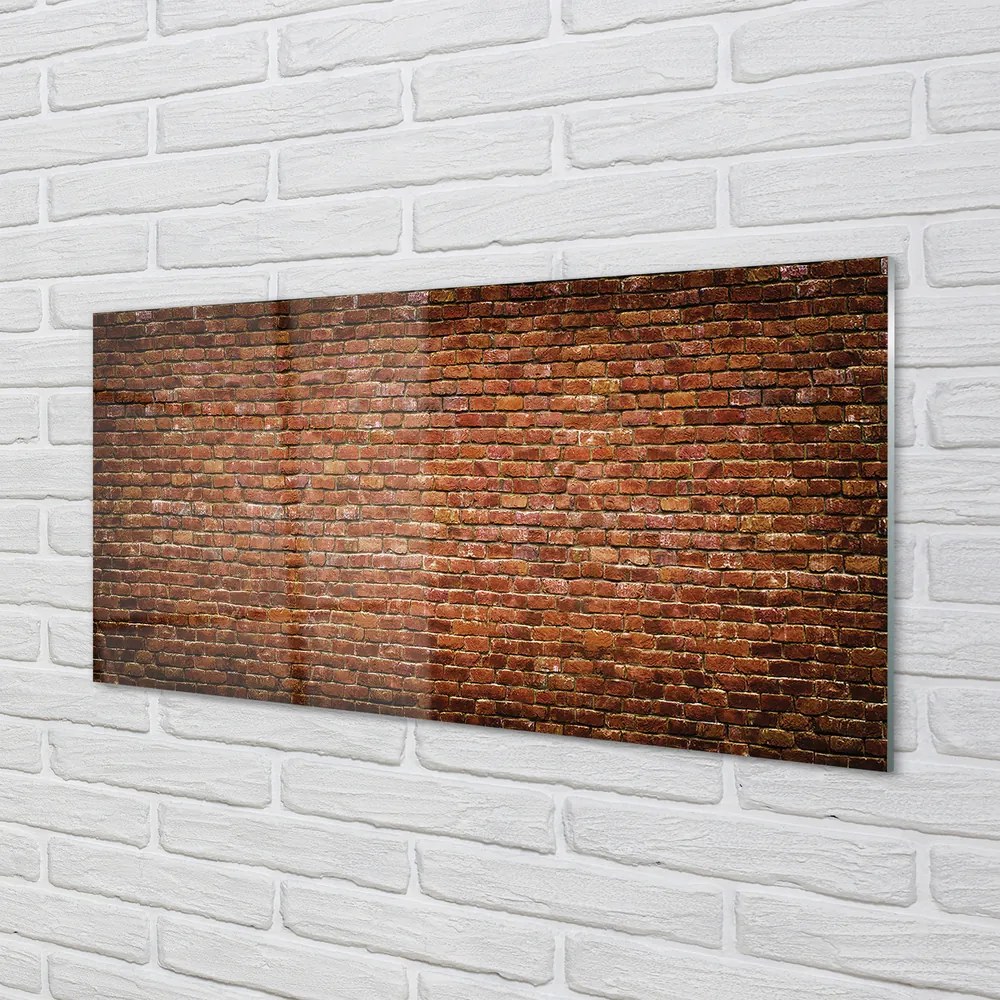 Szklany Panel Cegła mur vintage
