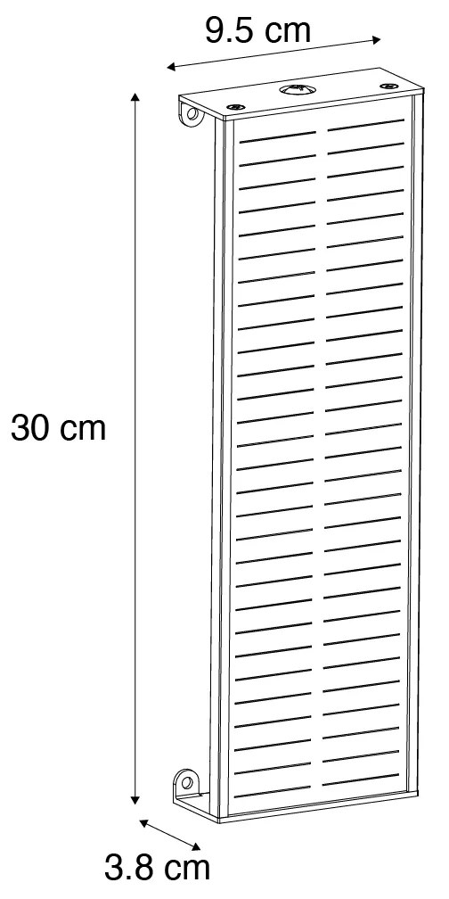 Zewnetrzna Lampa ścienna zewnętrzna czarna 30 cm z wbudowanym LED, 4-stopniowym ściemniaczem i panelem słonecznym - Serena Nowoczesny Oswietlenie zewnetrzne