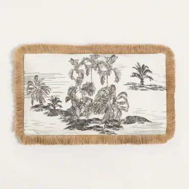 Prostokątny Poduszka 30x50 Cm Z Bawełny Diwas Jasnoszary Taupe - Sklum