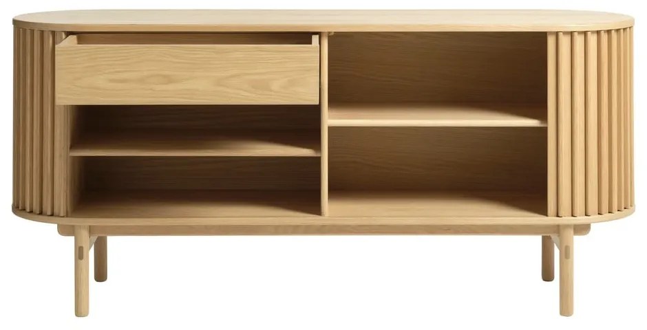 Niska komoda w dekorze dębu 160x73 cm Carno – Unique Furniture