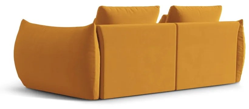 Żółta aksamitna sofa 232 cm Bloom – Micadoni