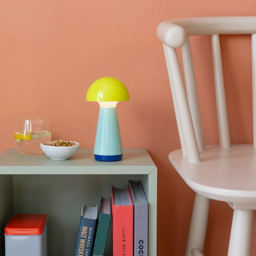 Żółto-jasnoniebieska lampa stołowa LED ze ściemniaczem (wysokość 18 cm) Bobbi – Remember