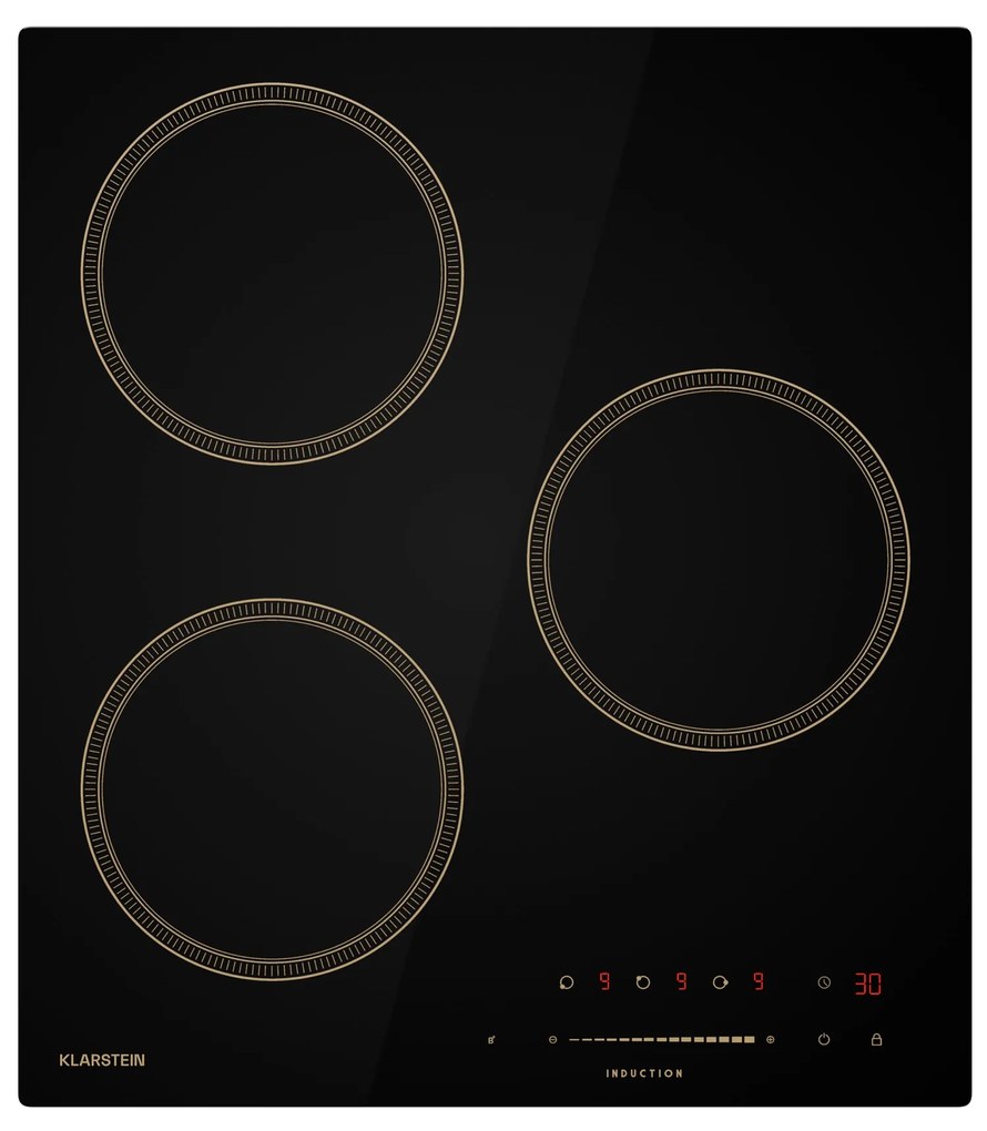 Klarstein Victoria 45cm Płyta Indukcyjna 3 Strefy Gotowania Czarny