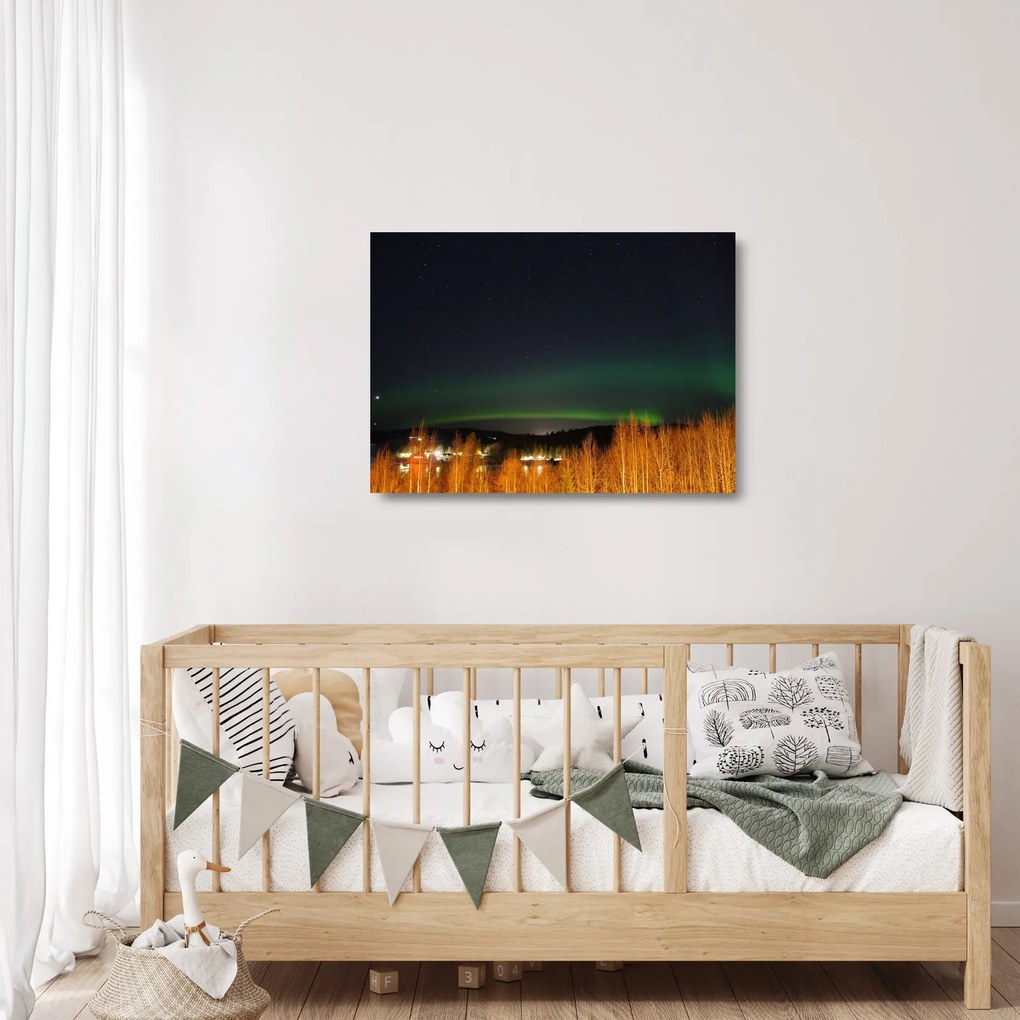Obraz na szkle - zorza polarna (70x50 cm)