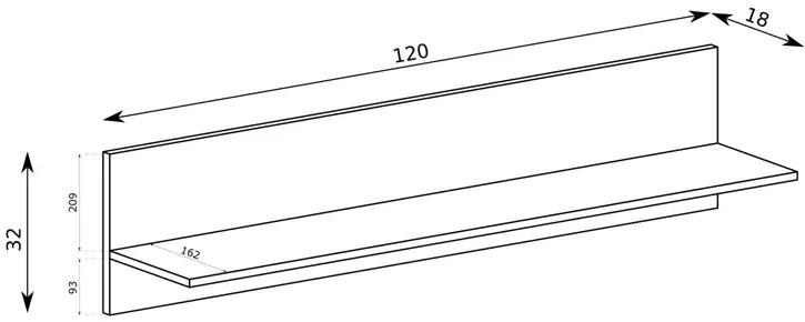Półka ścienna w dekorze indigo W8-K15