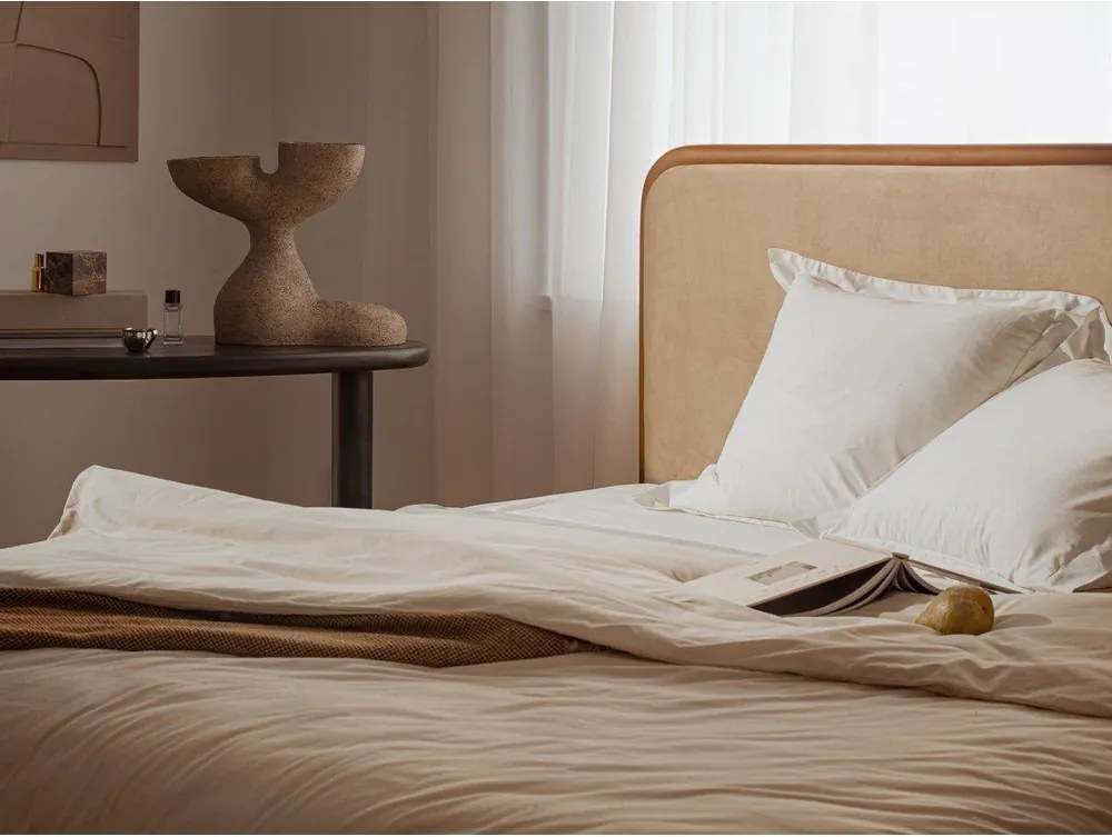 Zielone tapicerowane łóżko dwuosobowe ze stelażem 200x200 cm Aveline – Micadoni