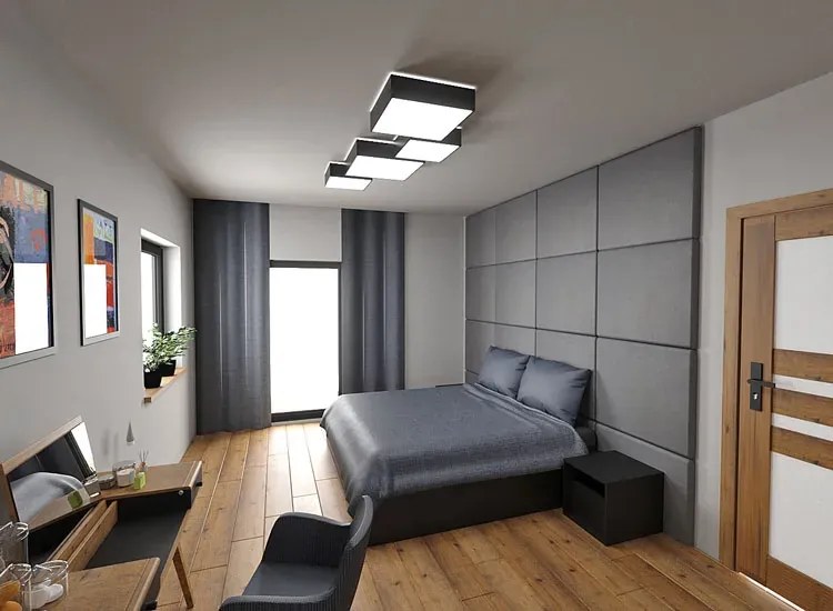 Szary Geometryczny Plafon Sufitowy T0-M10